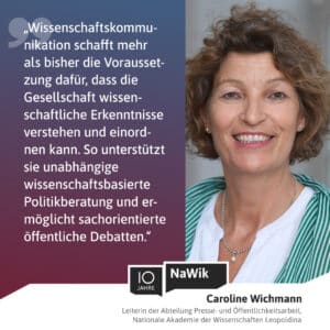 Zitat zur Zukunft der Wissenschaftskommunikation - Caroline Wichmann